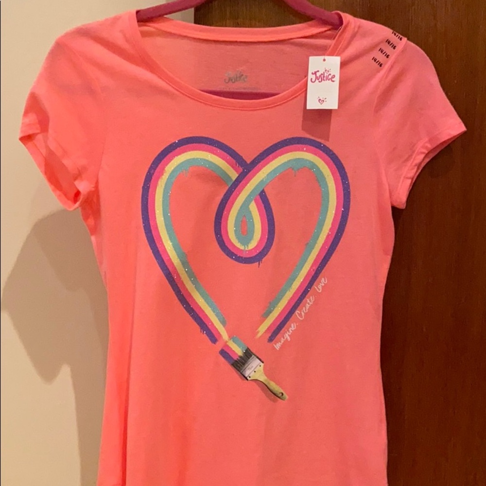 Justice girls tshirt size 14/16 NWT